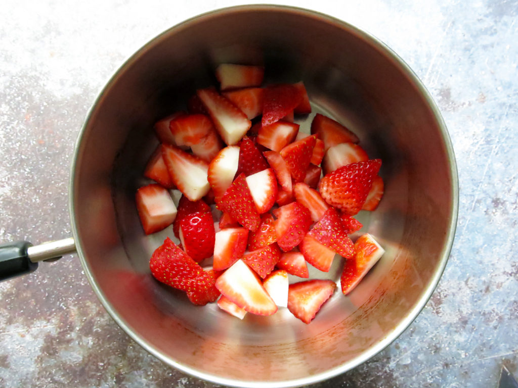 strawberries in a pot