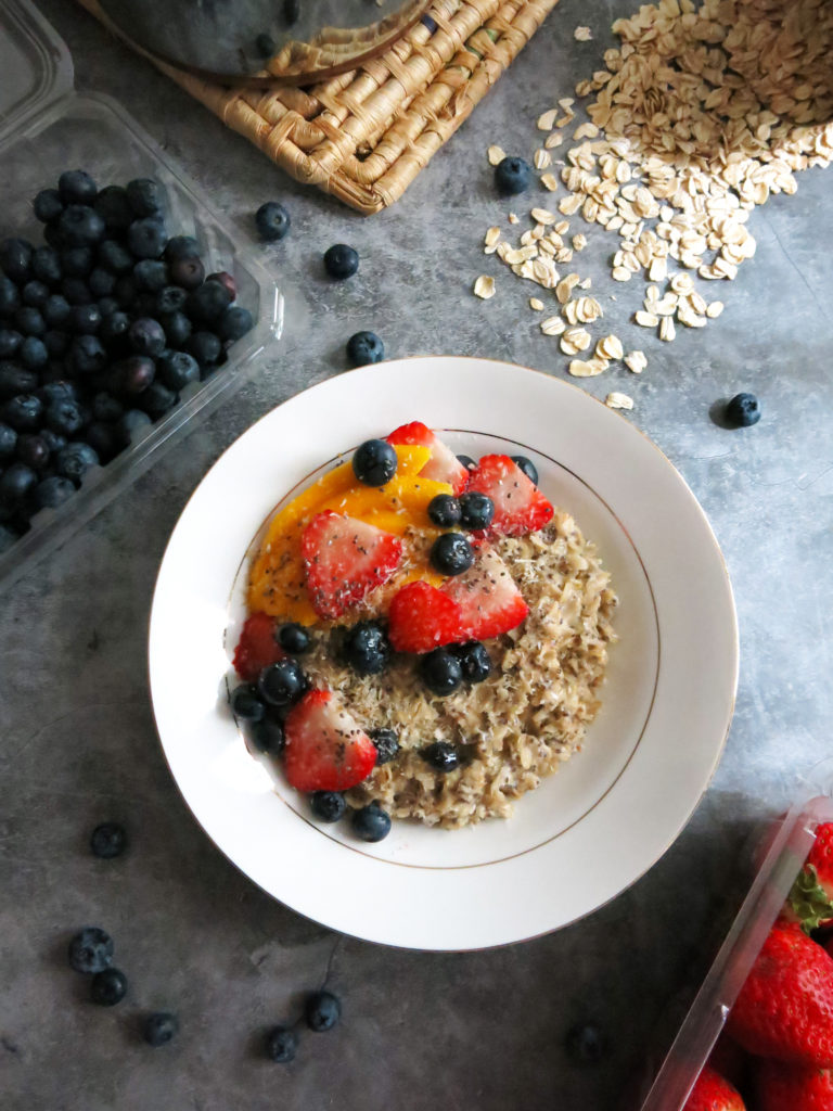 Vegan Toasted Coconut Oatmeal vertical shot