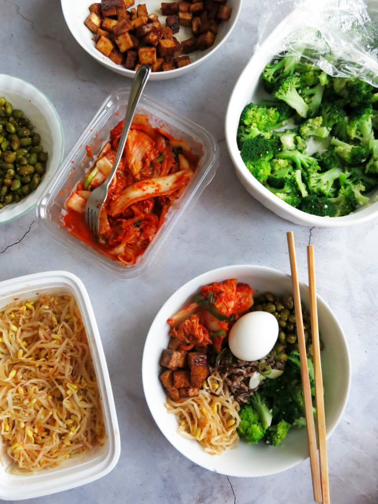 Korean Veggie Bowl Components