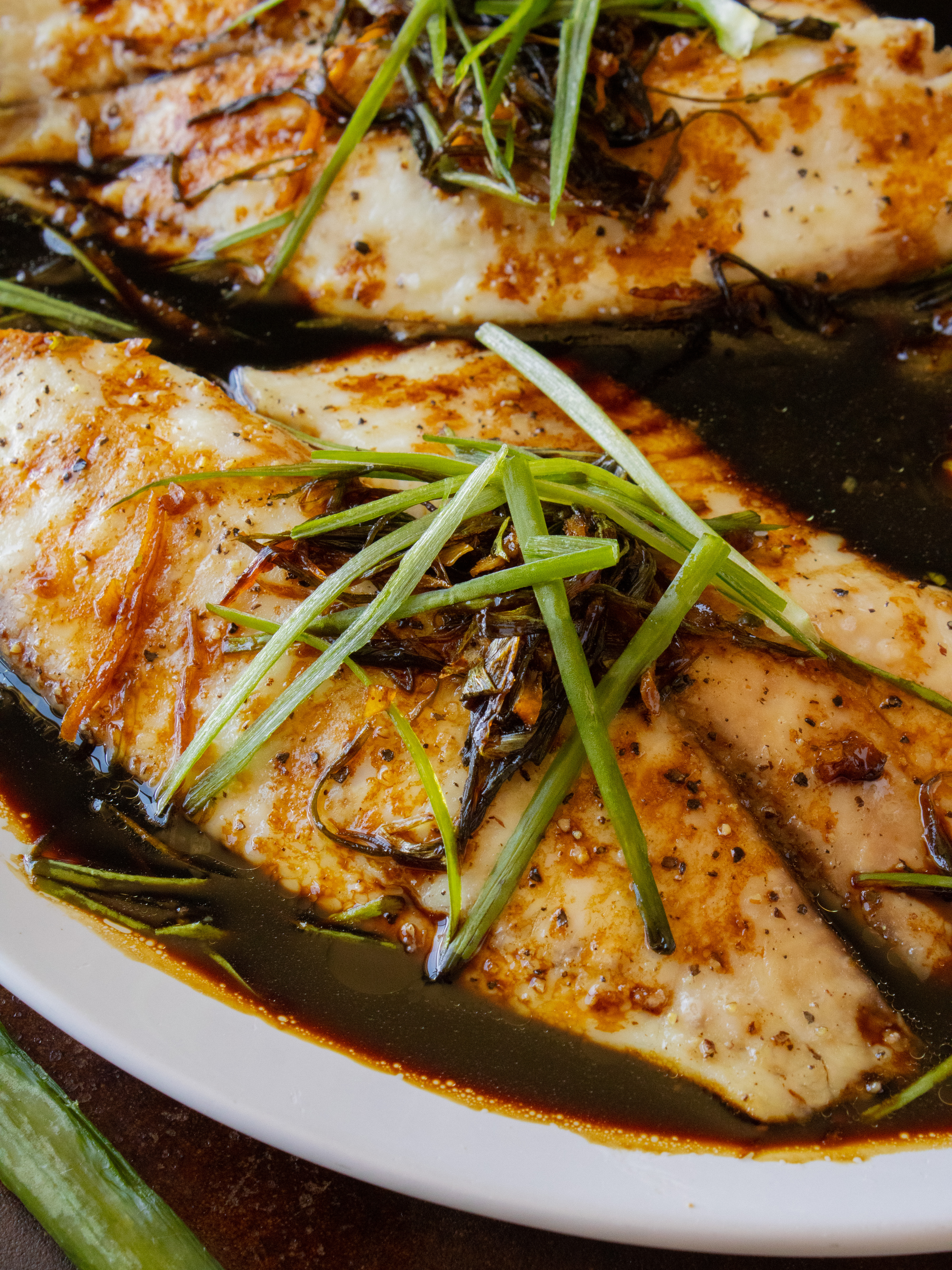 close up of Easy Ginger Scallion Tilapia