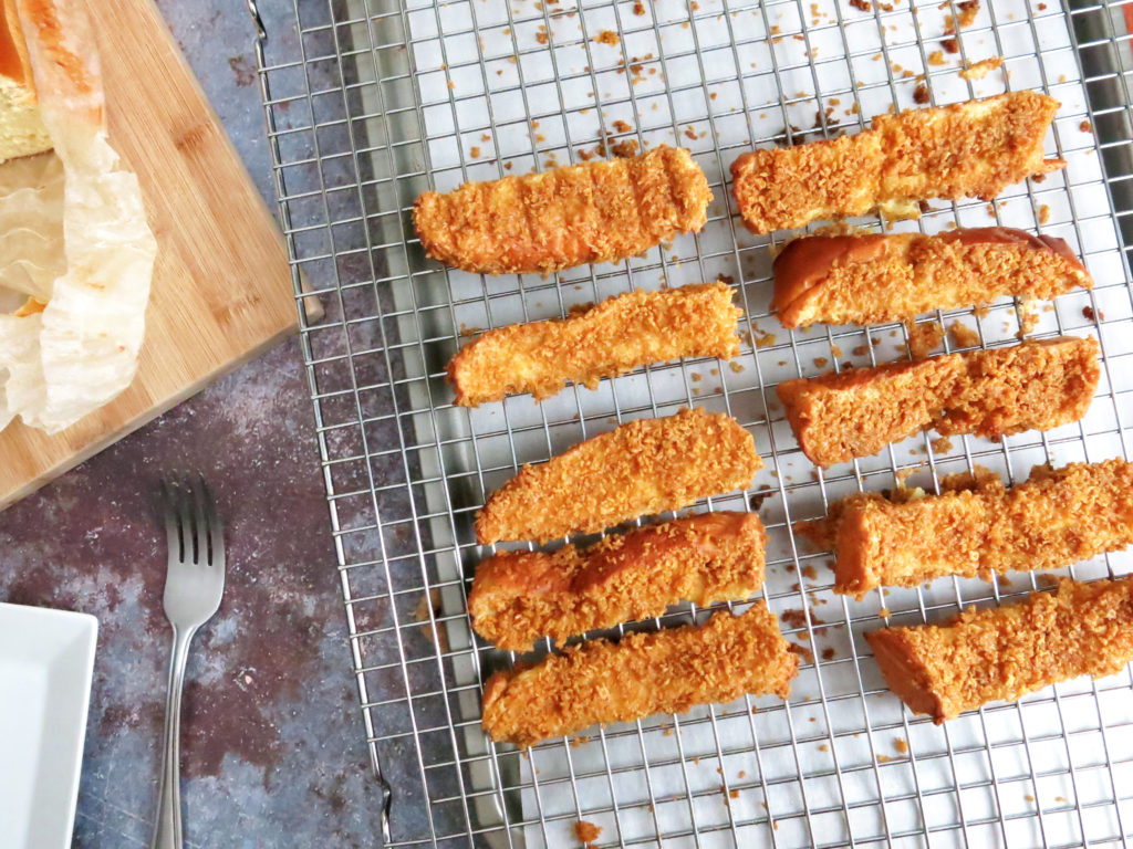 Cinnamon and Cornflake Crusted French Toast Sticks