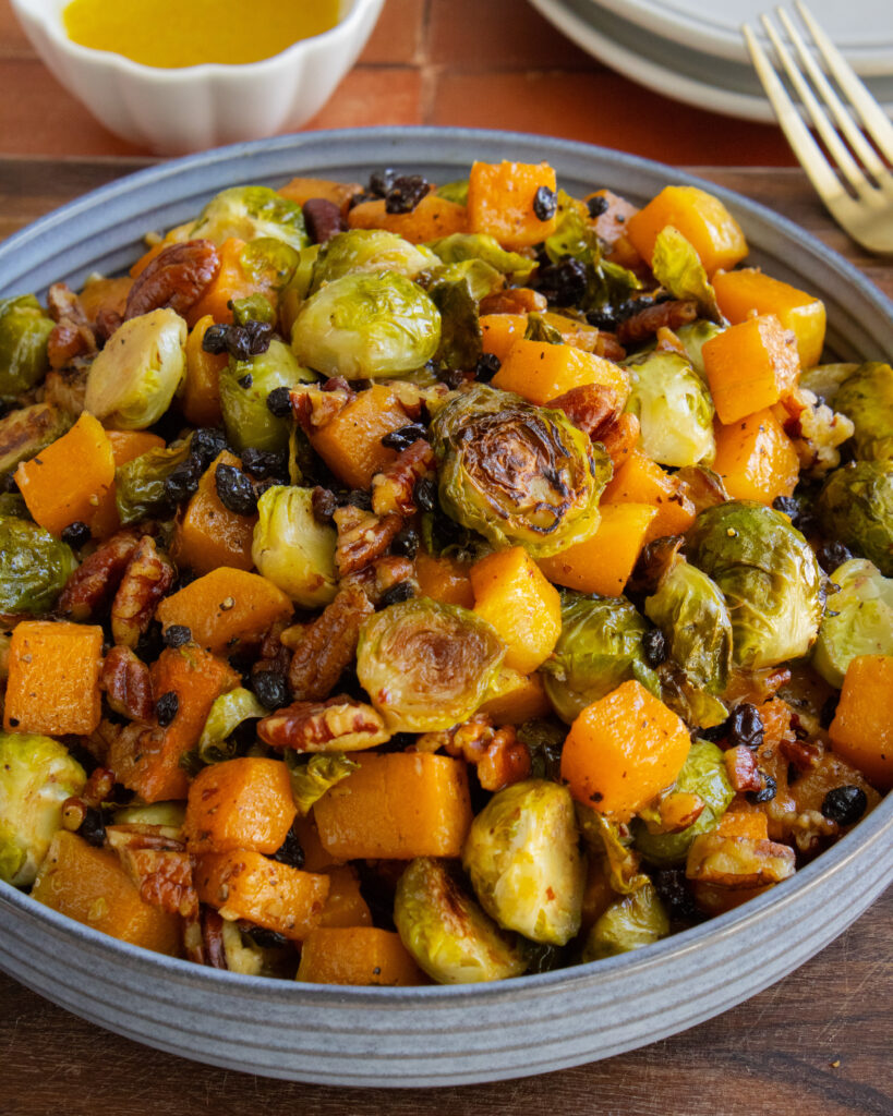 Apple Cider Roasted Brussels Sprouts and Butternut Squash