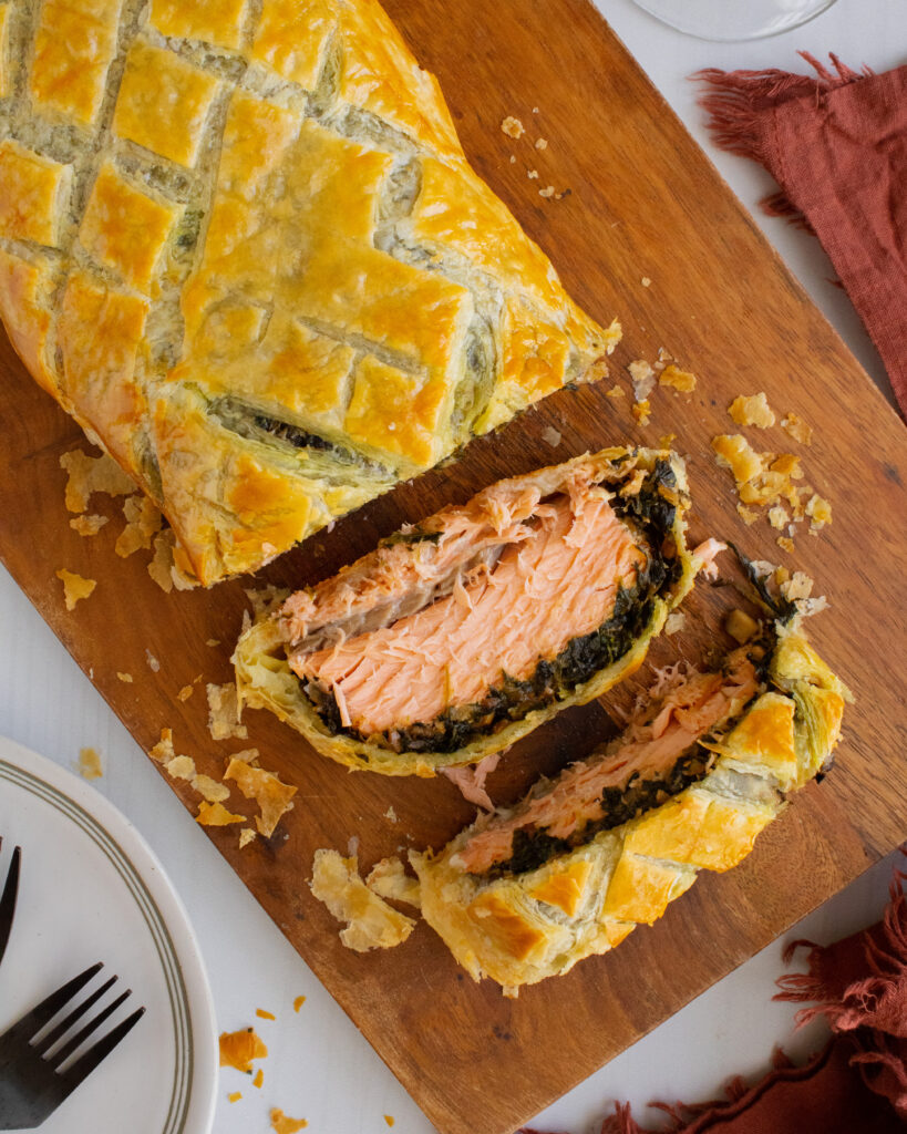 slices of Salmon Wellington