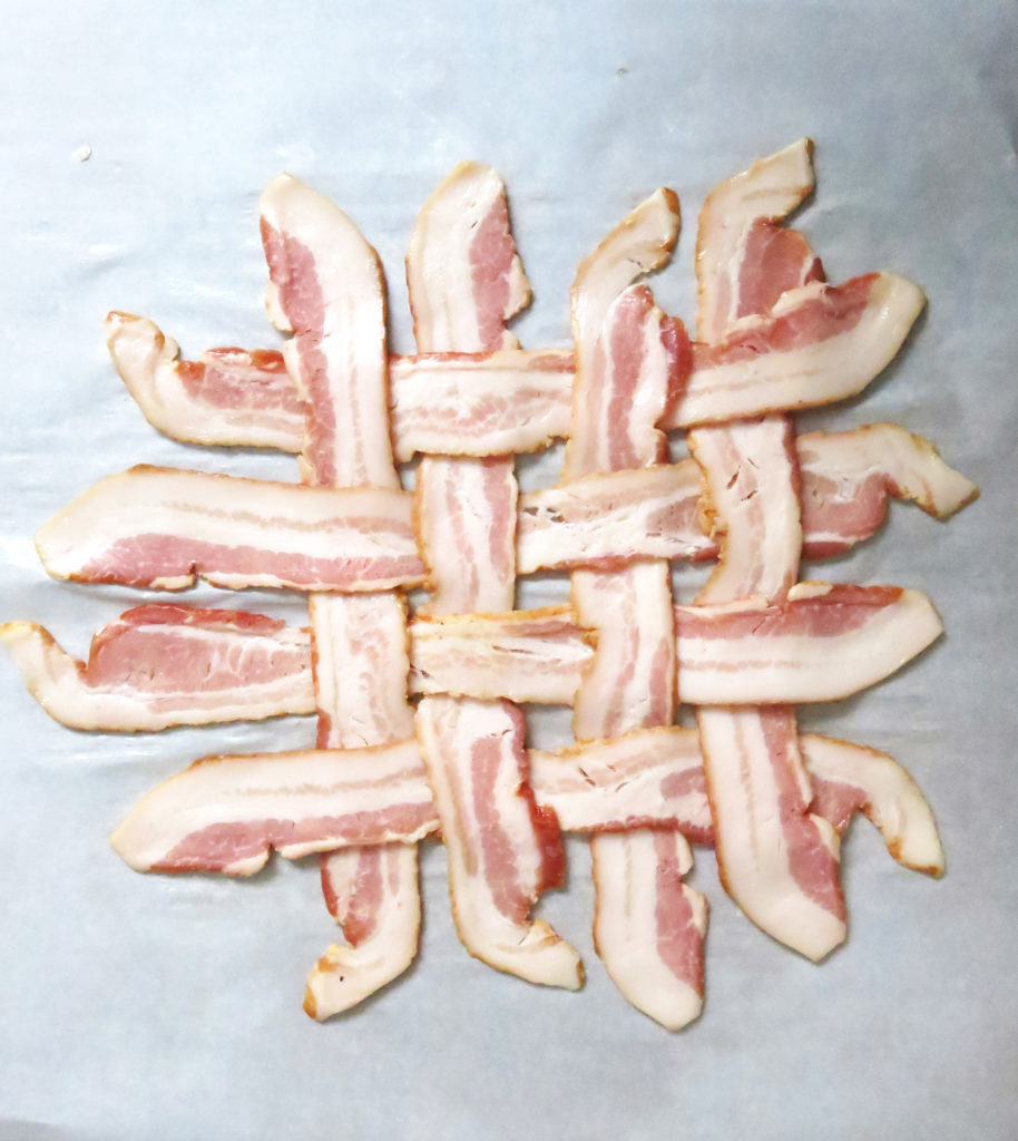 Bacon Wrapped Pork Tenderloin: Step 1 for the Bacon Lattice