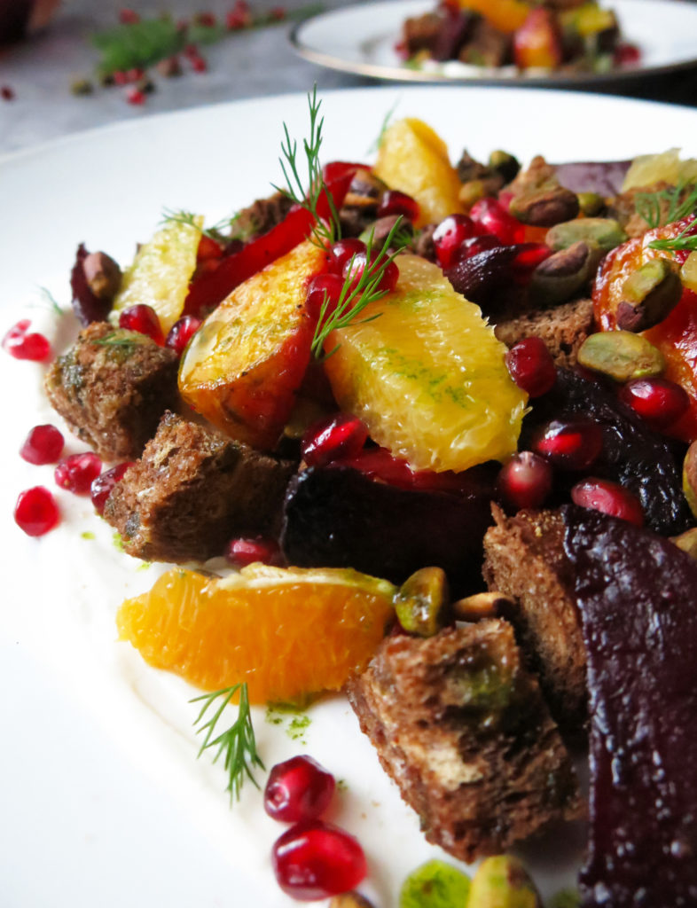 Citrus Beet Panzanella Salad