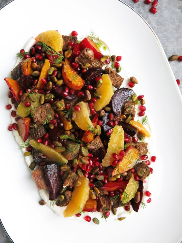 Citrus Beet Panzanella Salad
