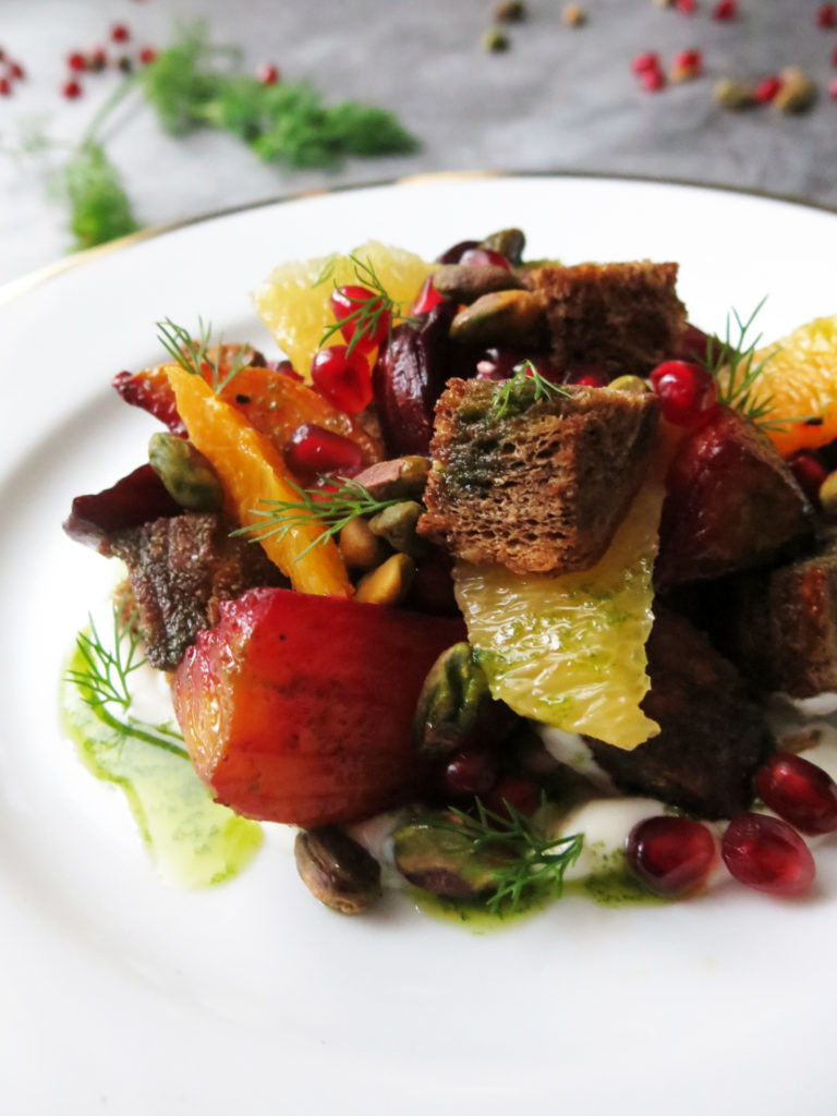 Citrus Beet Panzanella Salad