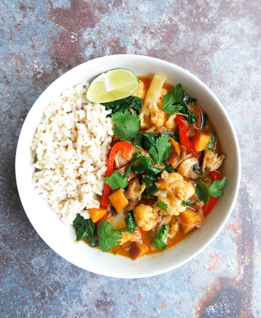 turkey vegetable curry bowl