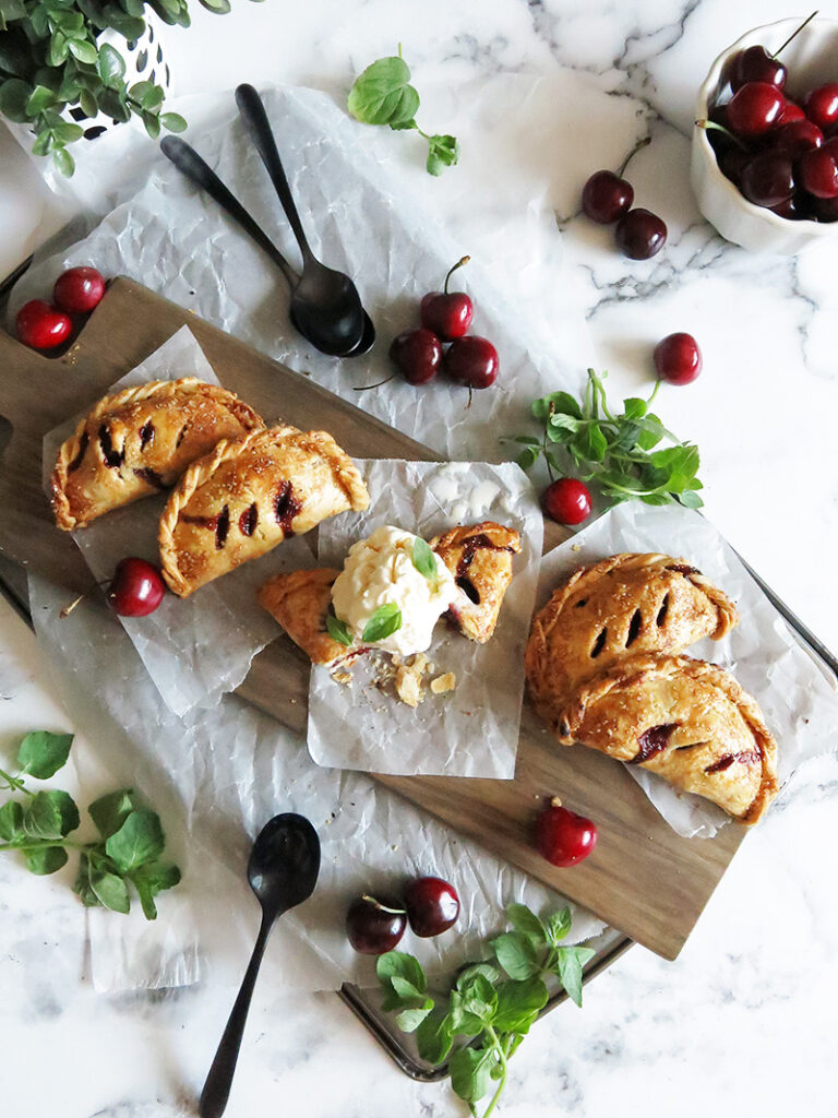 Cherry Hand Pies with ice cream