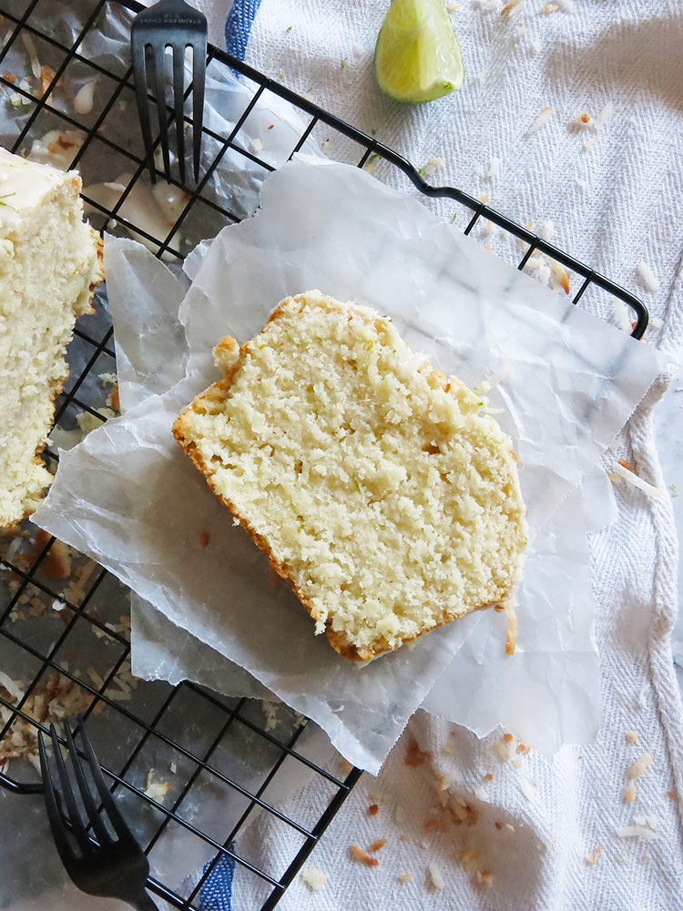 slice of coconut lime cake