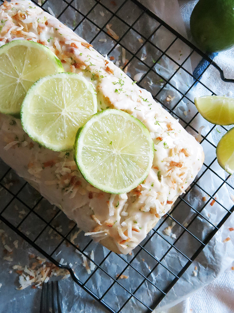 Top of coconut lime cake