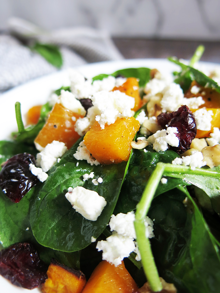 Butternut Squash Spinach Salad