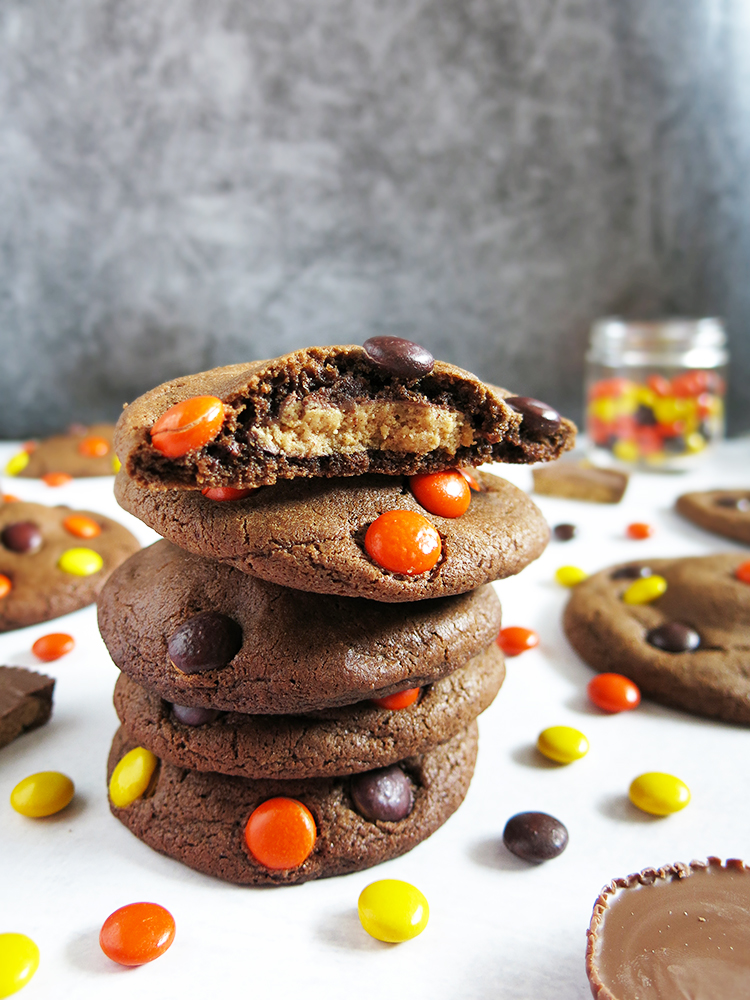 Reese's Stuffed Chocolate Cookies