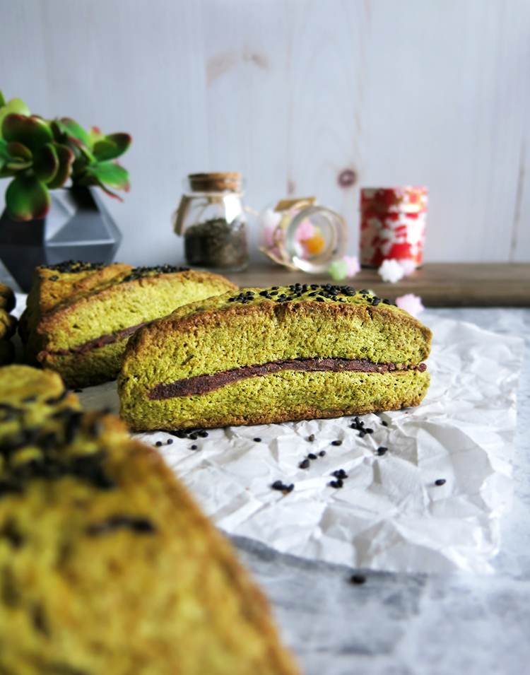 Matcha & Red Bean Scones - Olives & Lamb