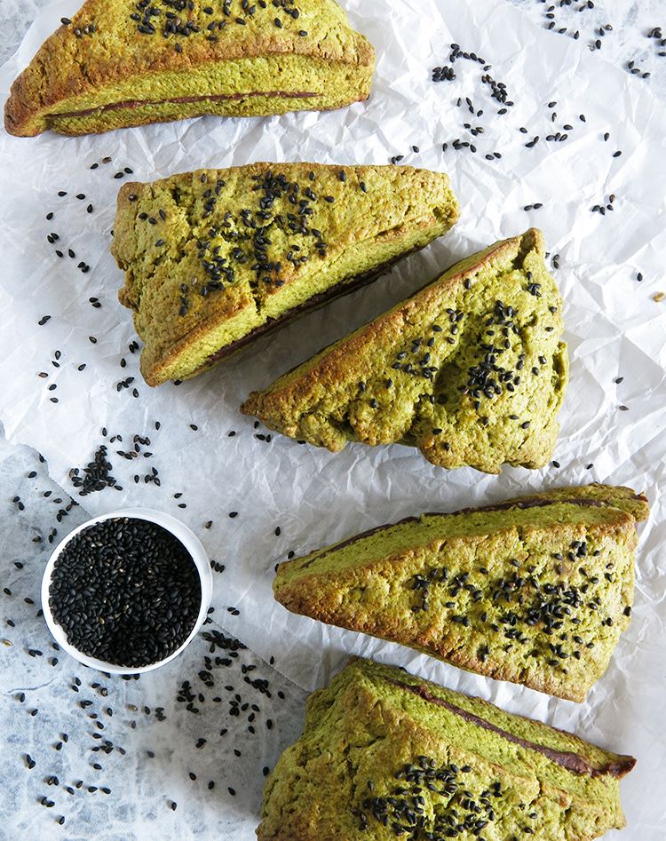 Matcha Red Bean Scones
