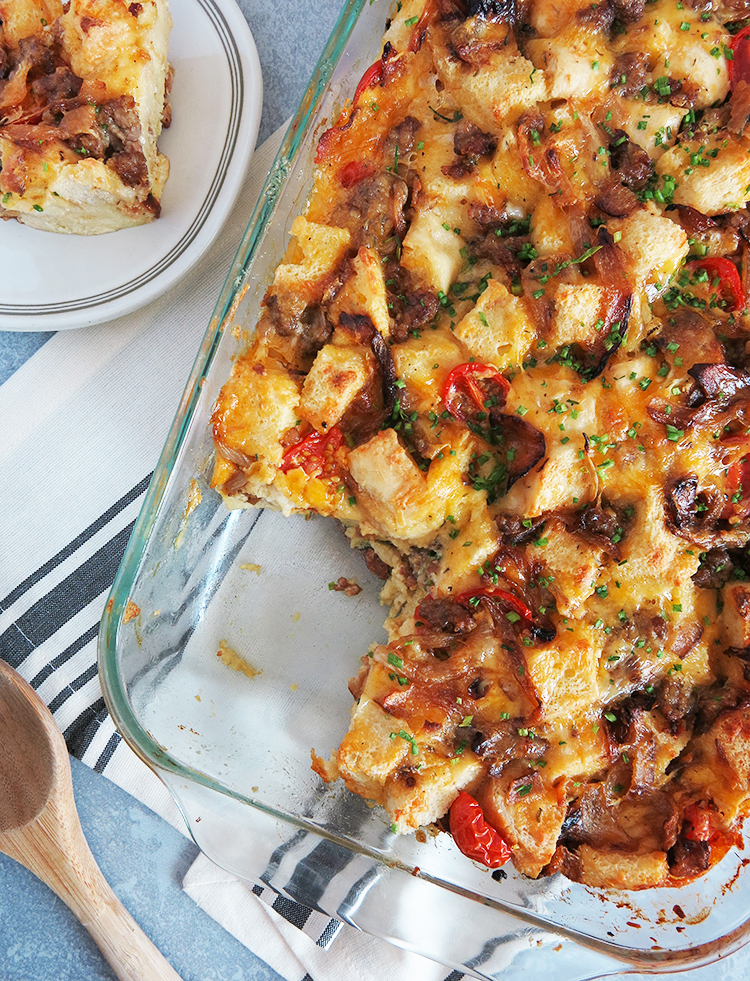 Savory Bread Pudding scoop