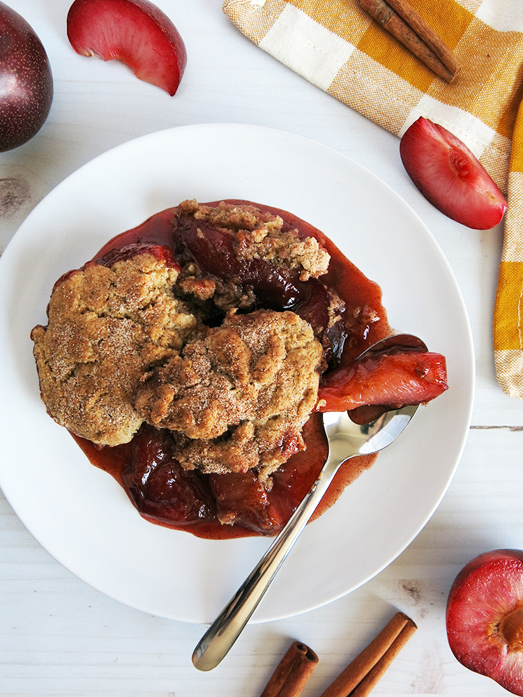 Brown Sugar Plum Cobbler