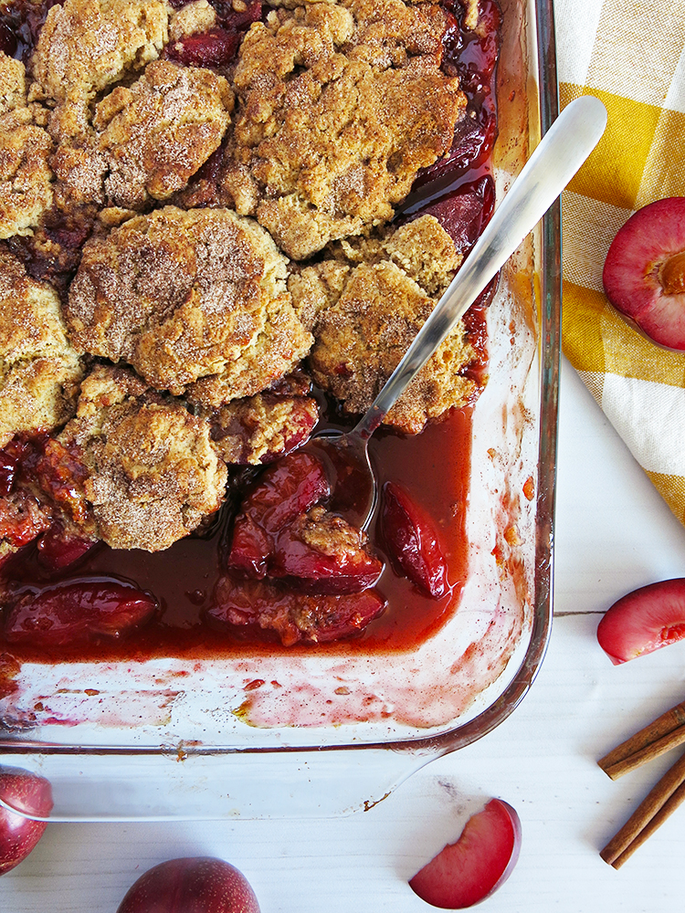 Brown Sugar Plum Cobbler