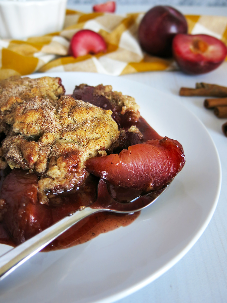 Brown Sugar Plum Cobbler