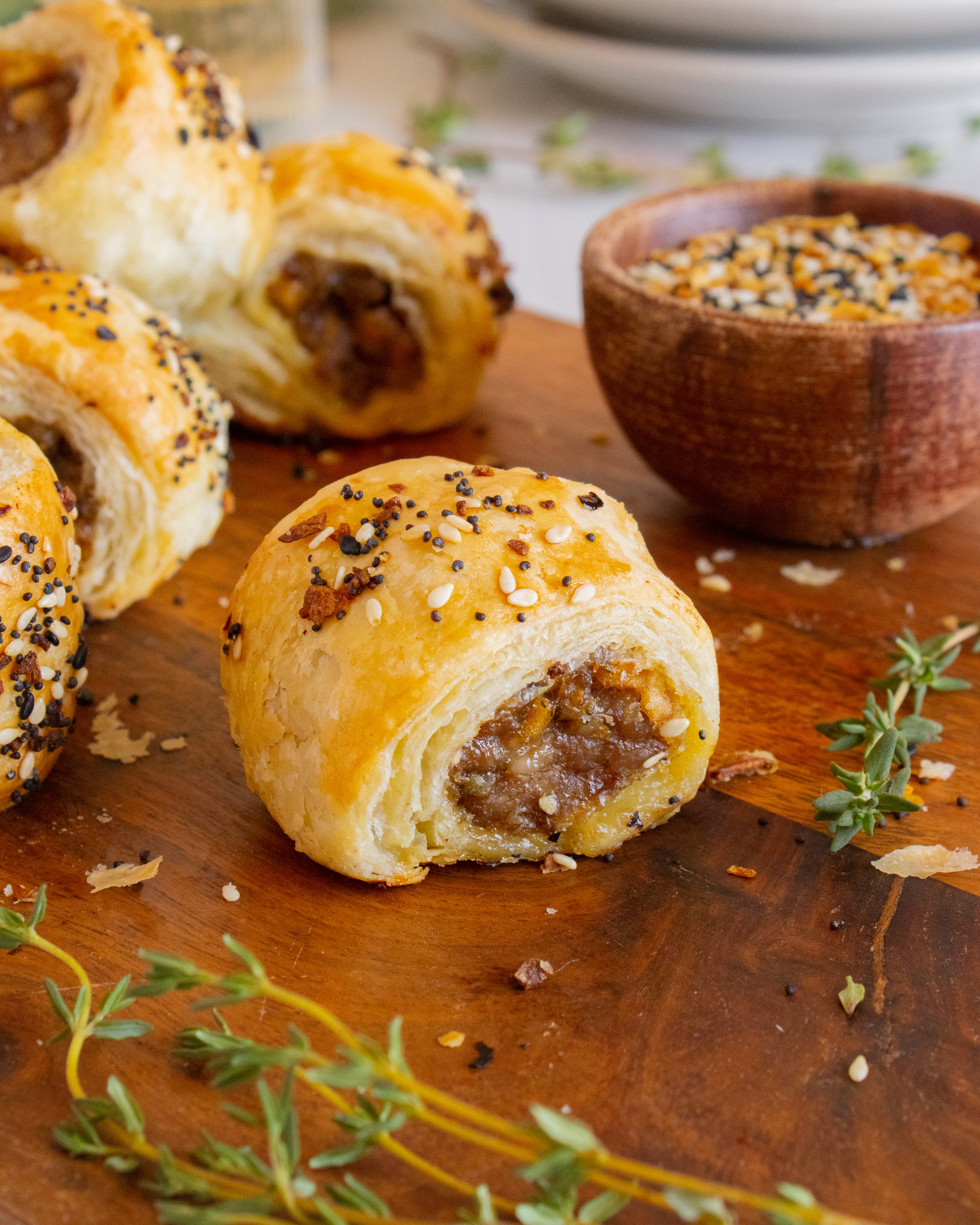 close up of Sweet Apple Sausage Rolls