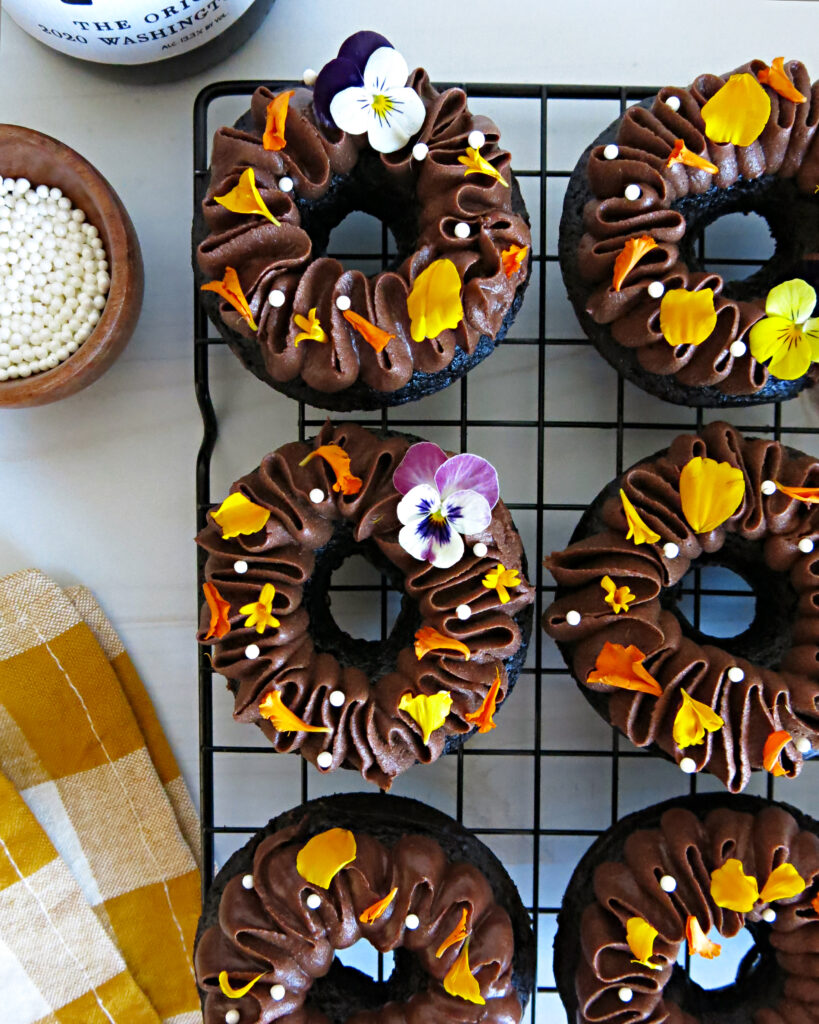 Red Wine Chocolate Donuts top down
