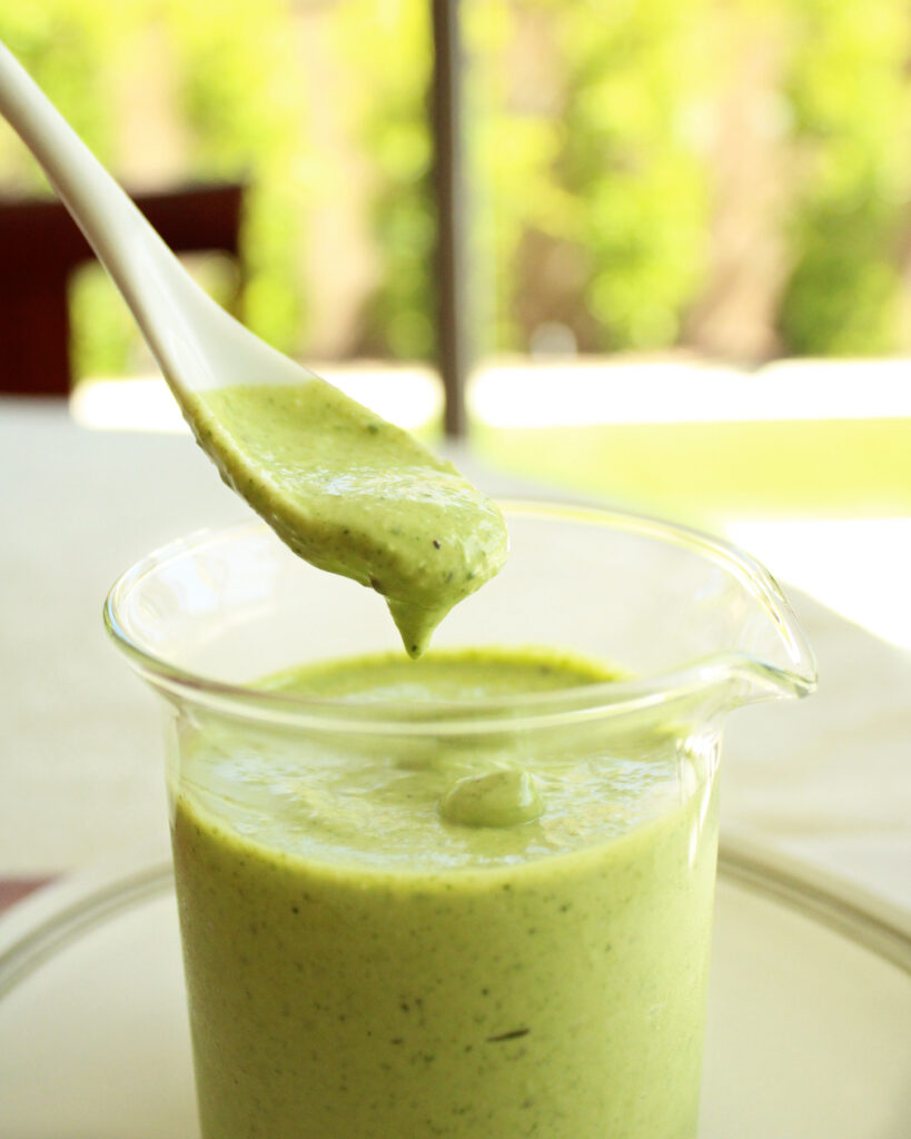 Spoonful of Green Goddess Caesar Dressing