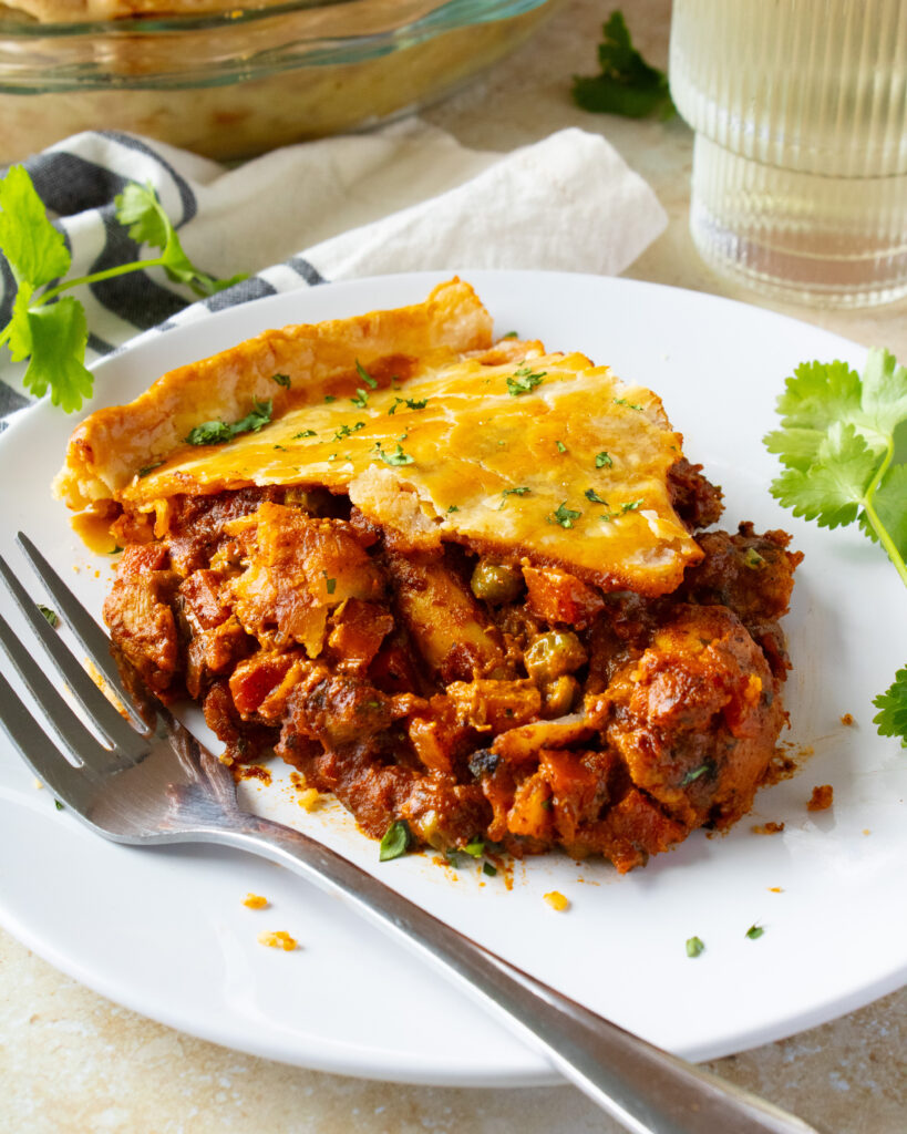 slice of Butter Chicken Pot Pie