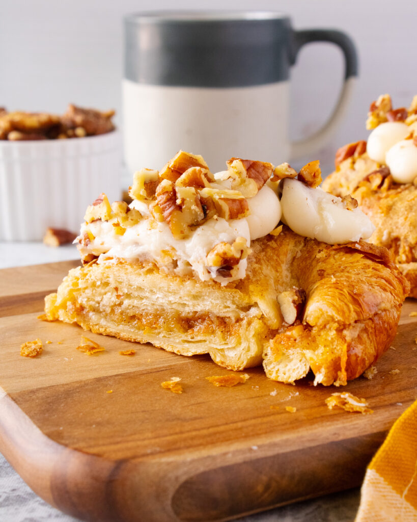 cross section of carrot cake croissants