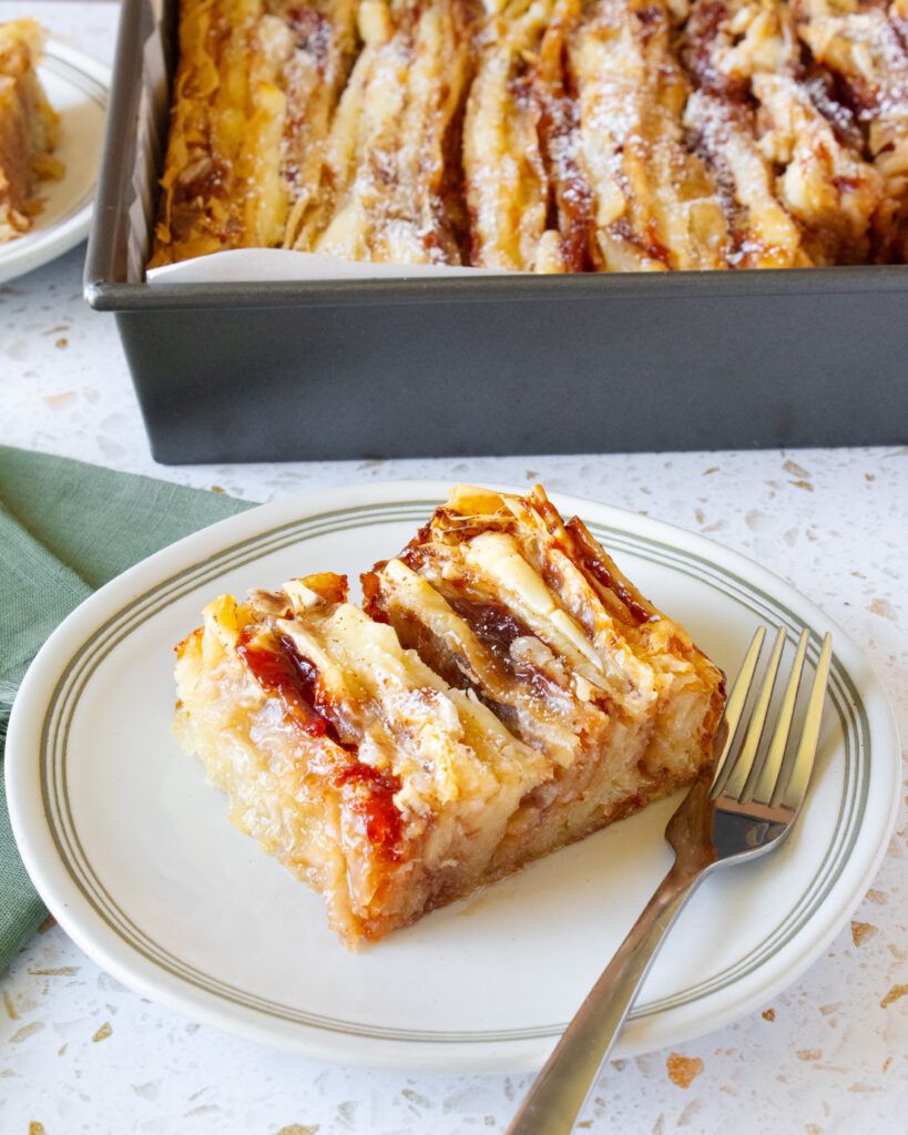 slice of Guava and Cheese Crinkle Cake
on plate