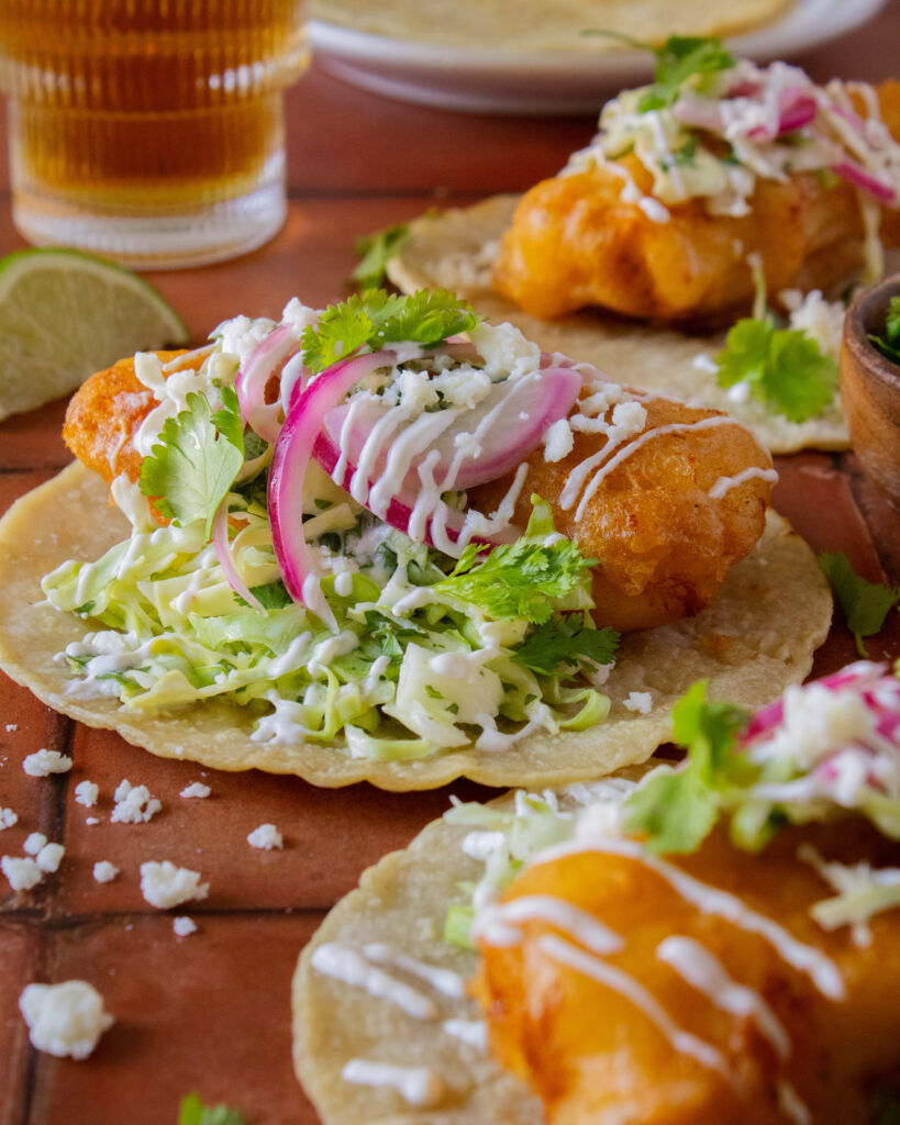 profile of beer battered fish taco
