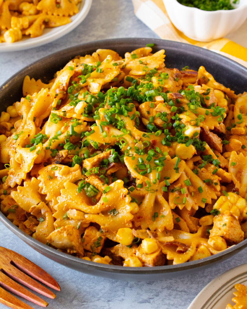 bowl of Chipotle Chicken Pasta Salad