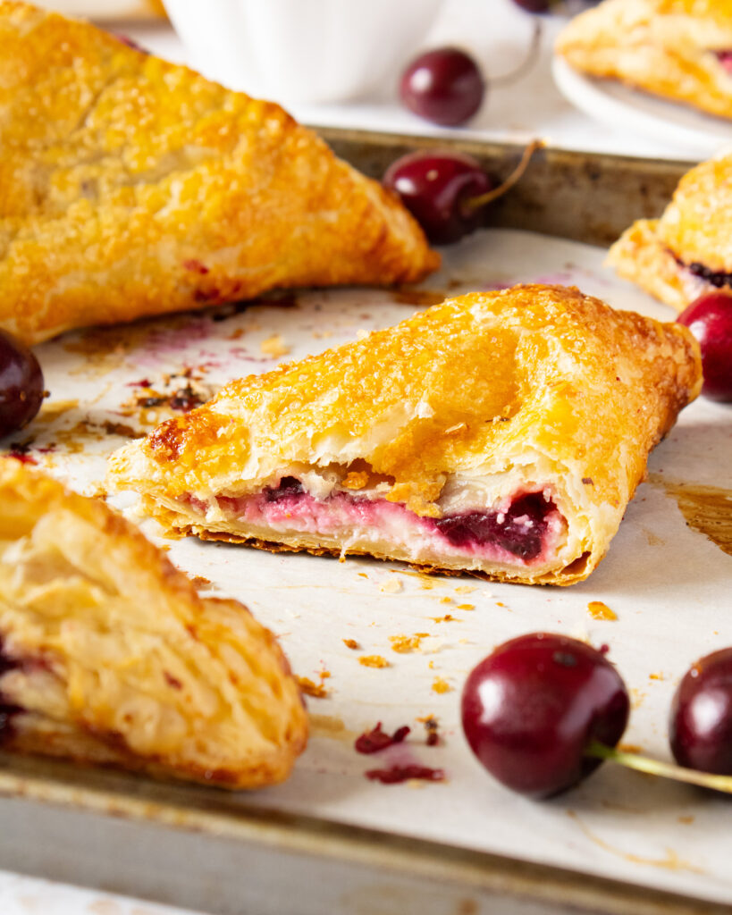 Cherries and Cream Turnover cross section