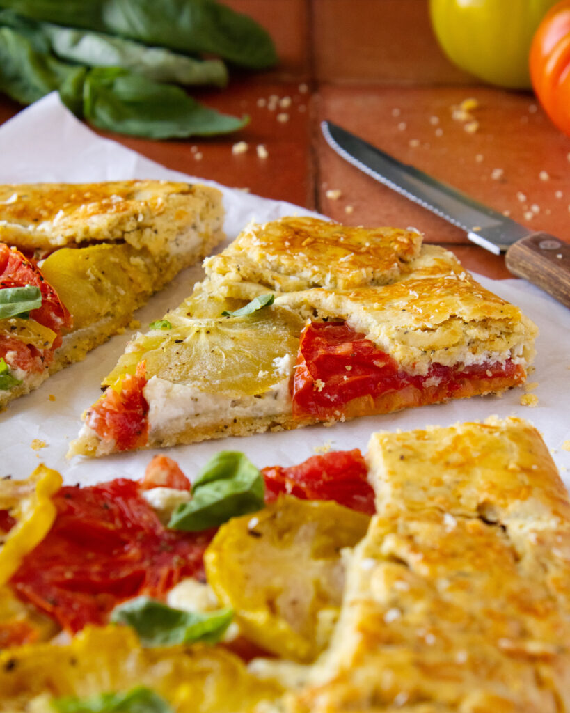 slice of Heirloom Tomato and Herb Galette
