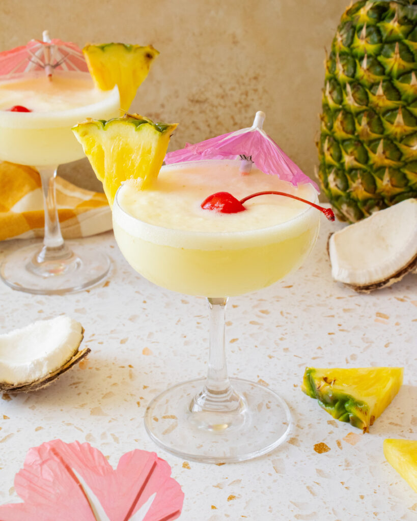 2 glasses of Brazilian Piña Colada Lemonade
