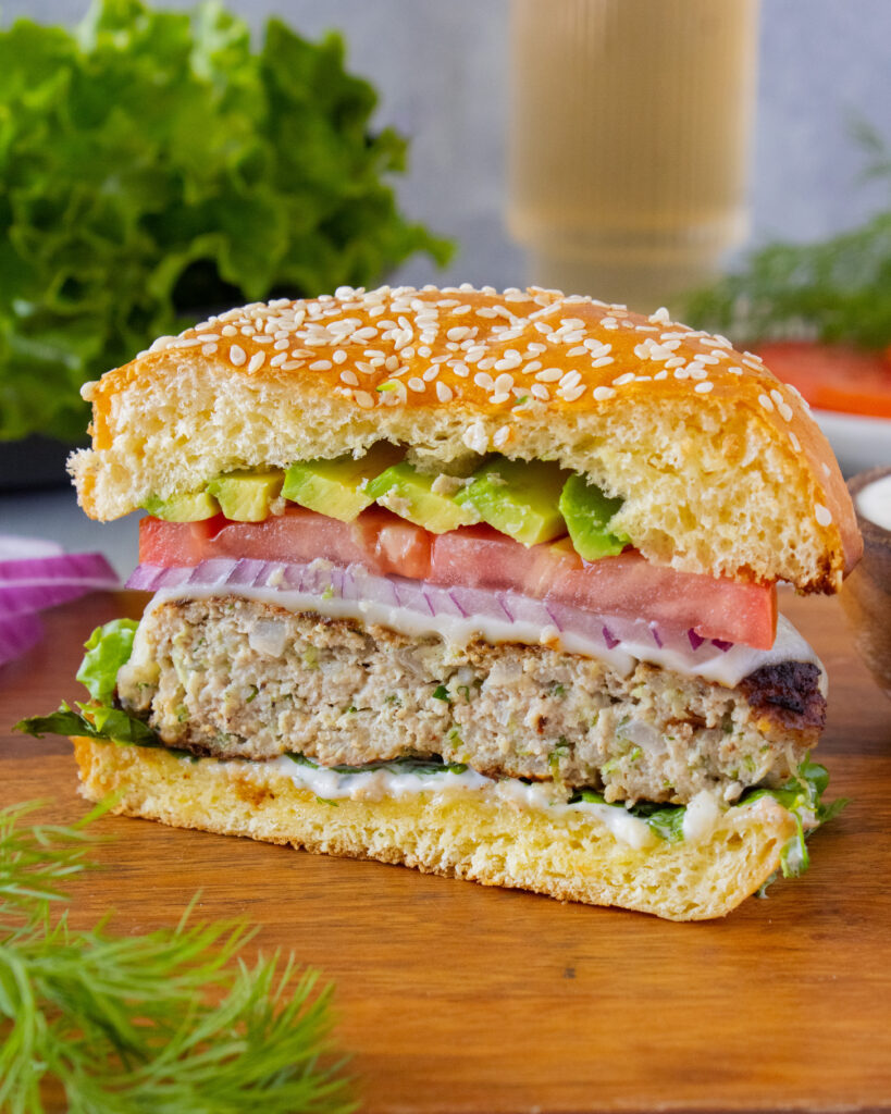 Ranch Turkey Burgers cross section