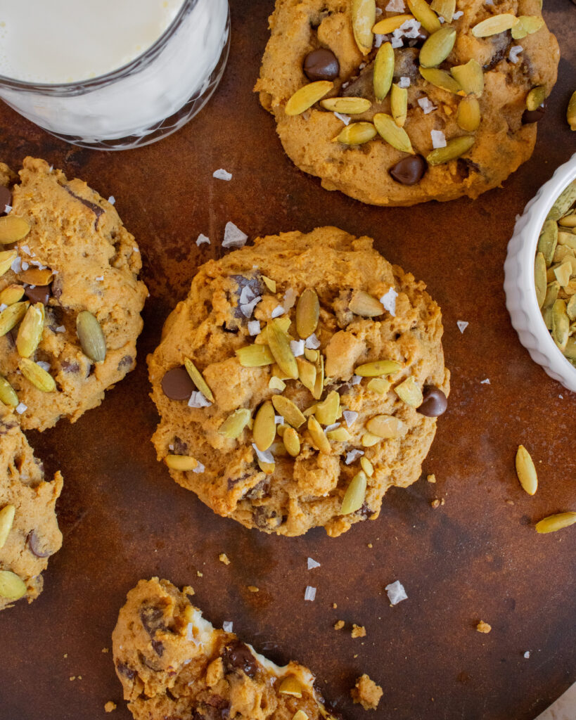 overhead shot of Pumpkin Cream Cheese Cookies