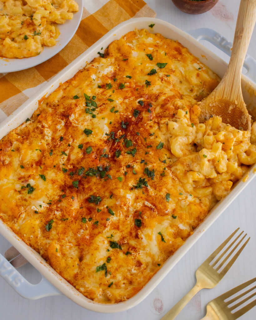 Smoked Mac and Cheese in baking dish