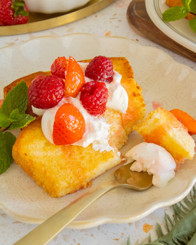 Easy Strawberry Shortcake with a bite taken out