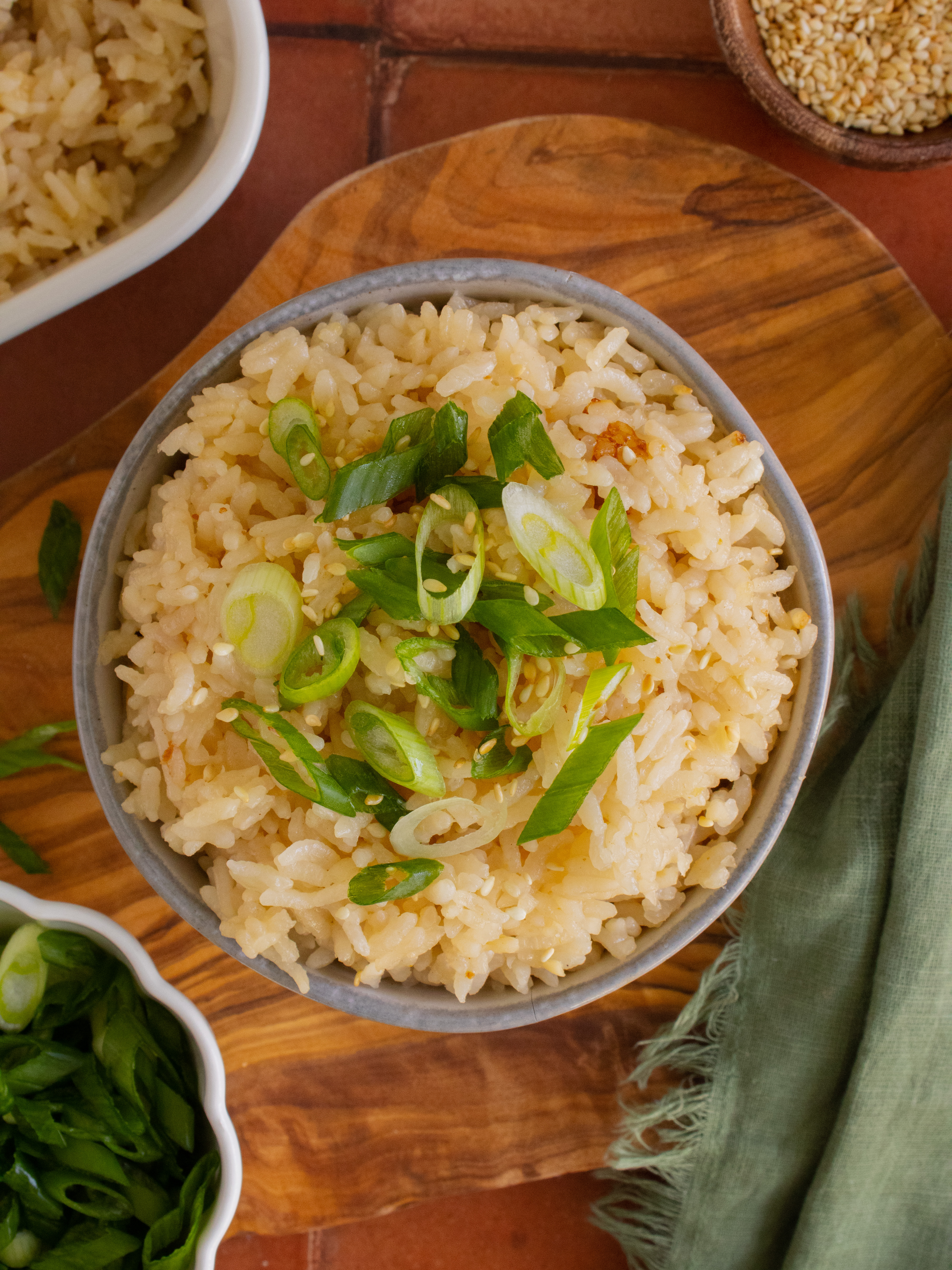 overhead shot of Miso Garlic Butter Rice