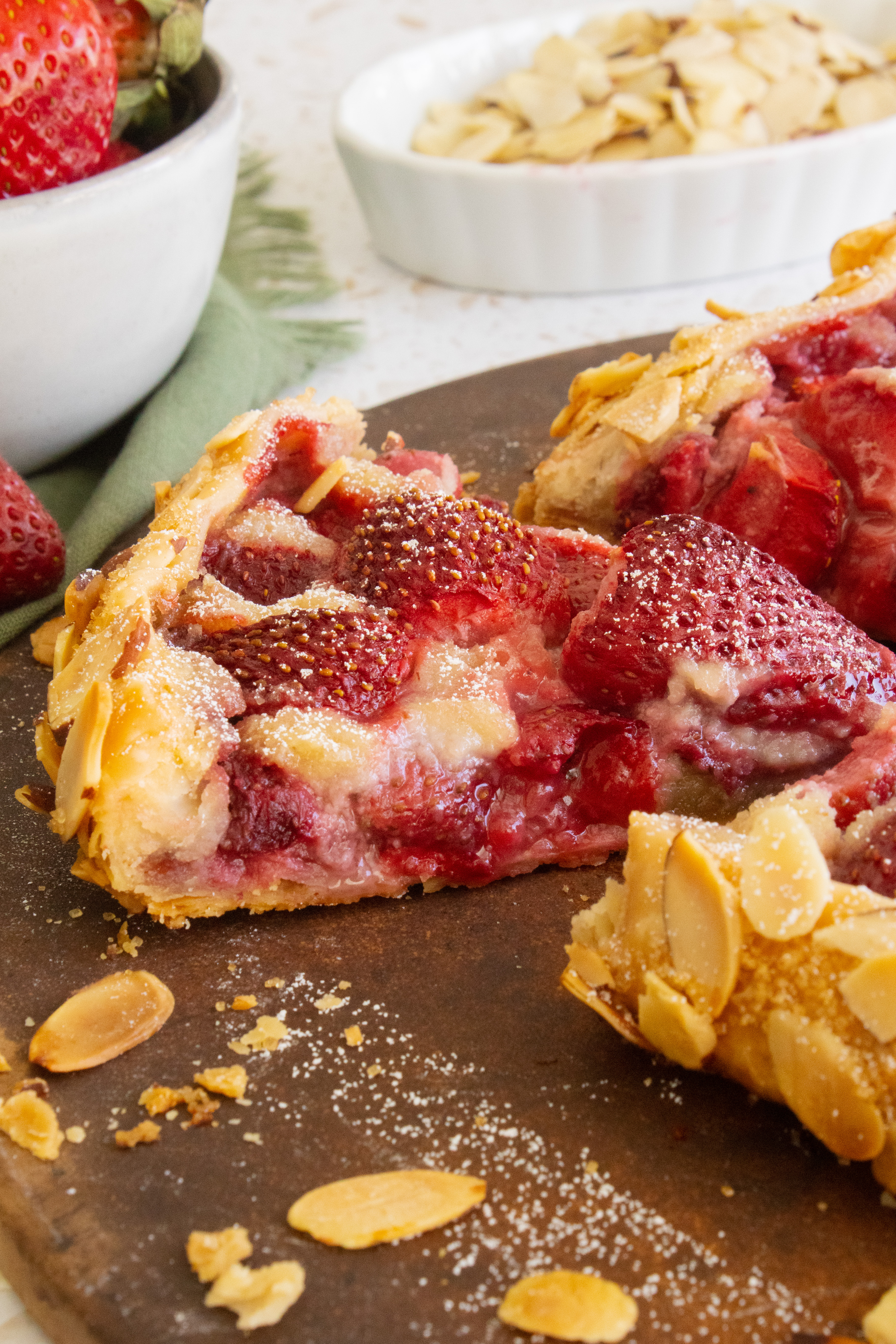 close up profile of Strawberry Almond Galette