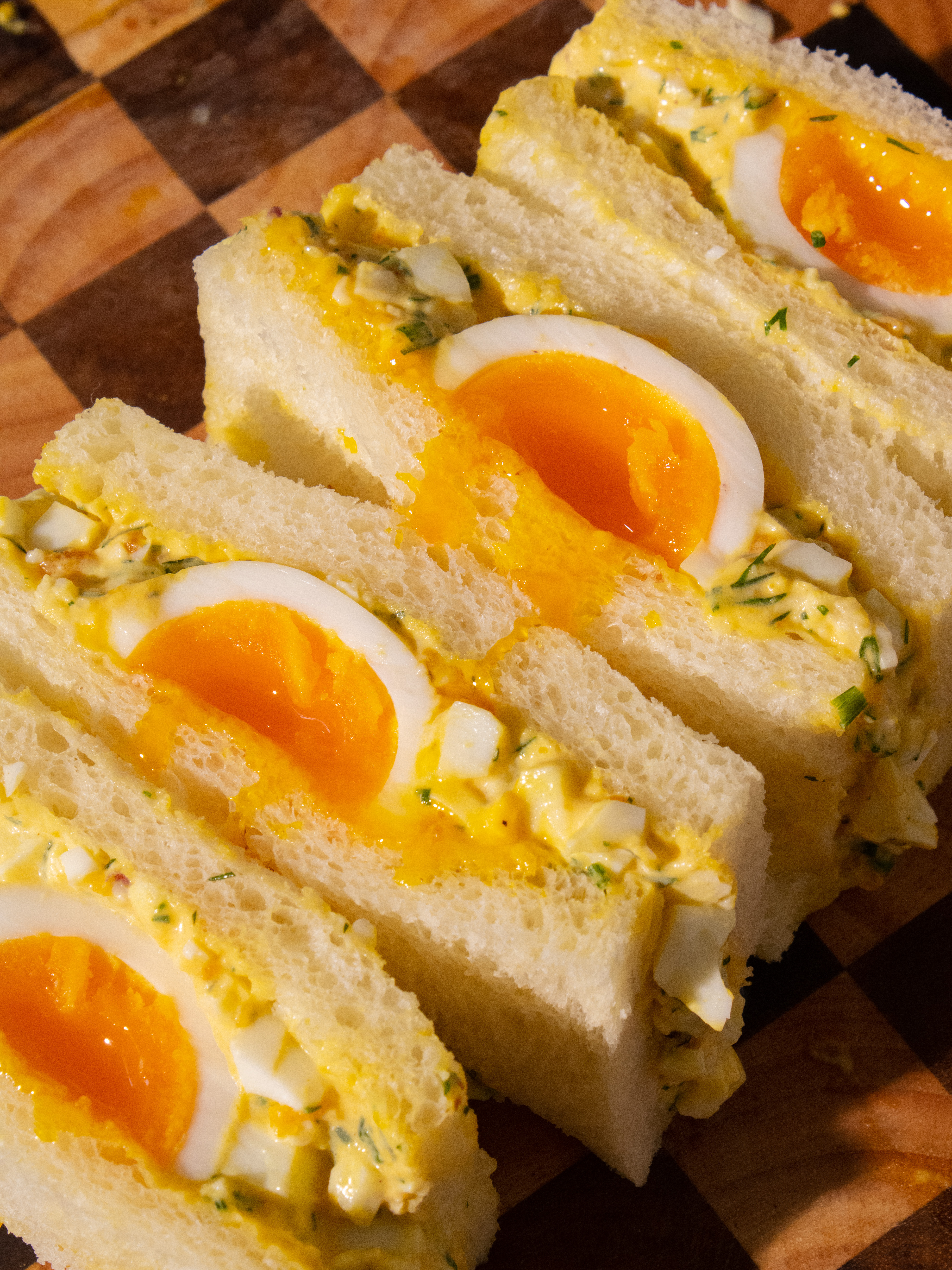 high angle of Jammy Egg Salad Sando