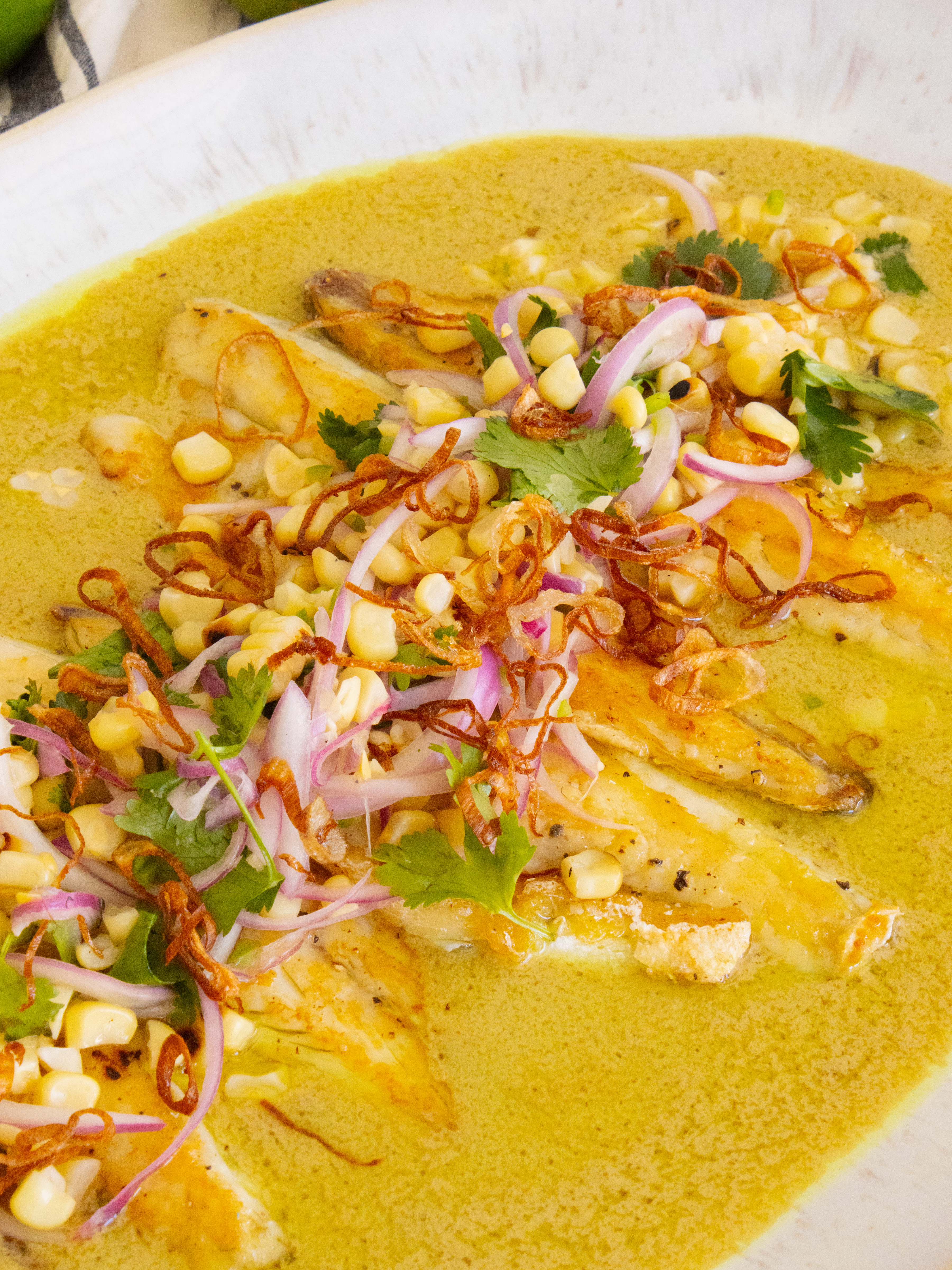 close up of Summer Branzino Curry