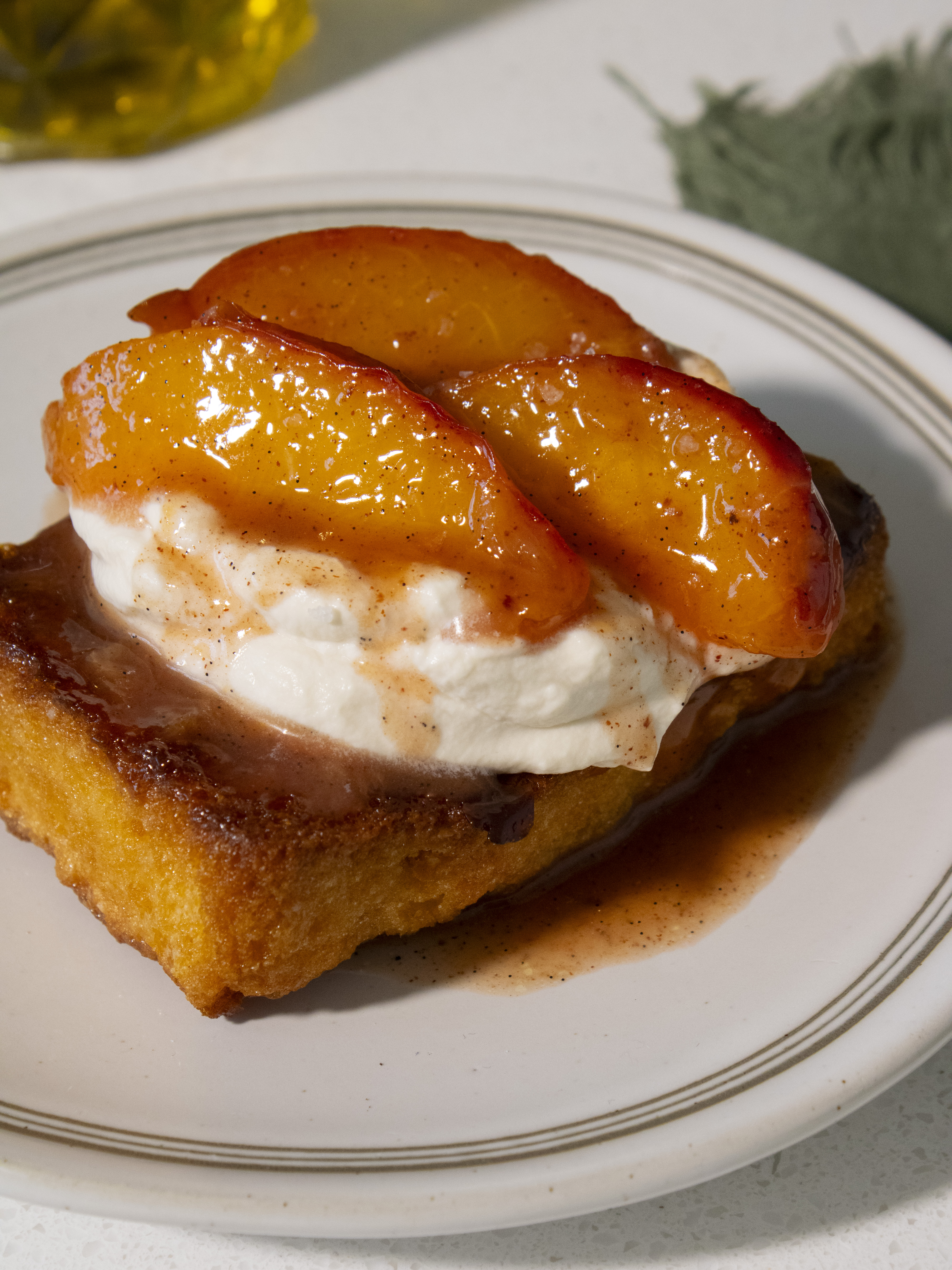 Caramelized Peach Honey Butter Toasts
