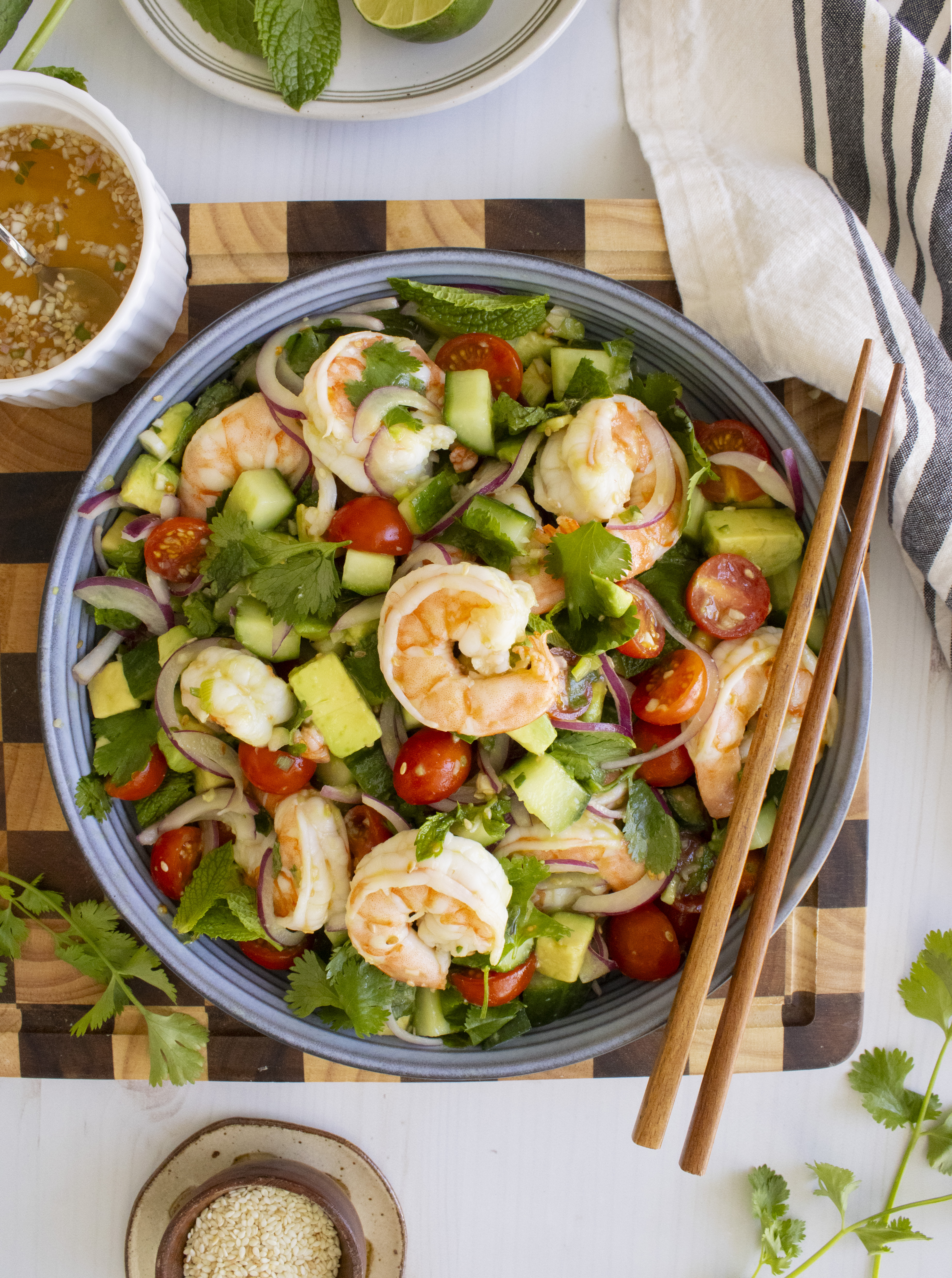 overhead shot of Vietnamese Shrimp Salad