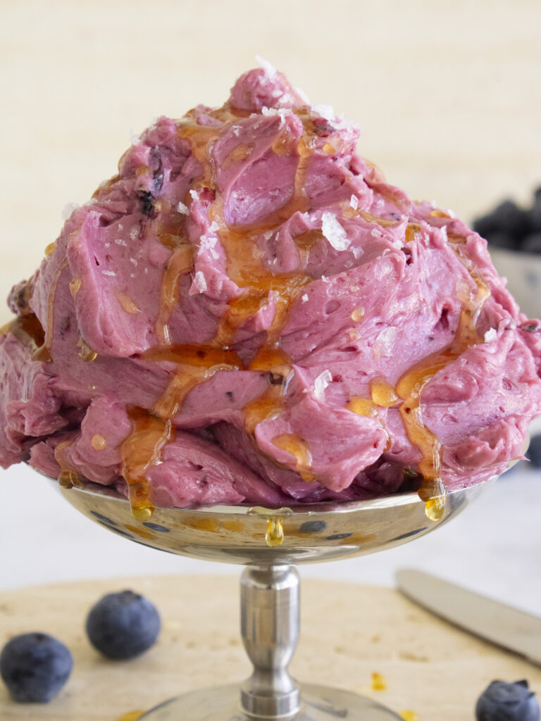 close up of Whipped Blueberry Butter