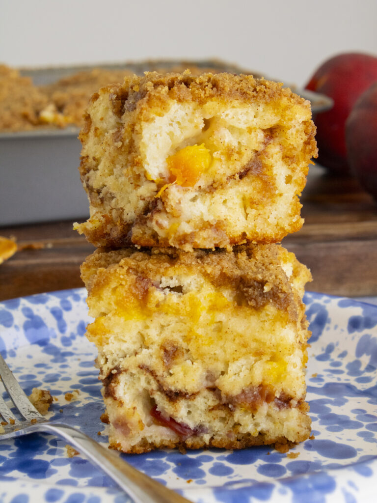  2 Brown Sugar Peach Butter Swim Biscuits stacked on top of each other