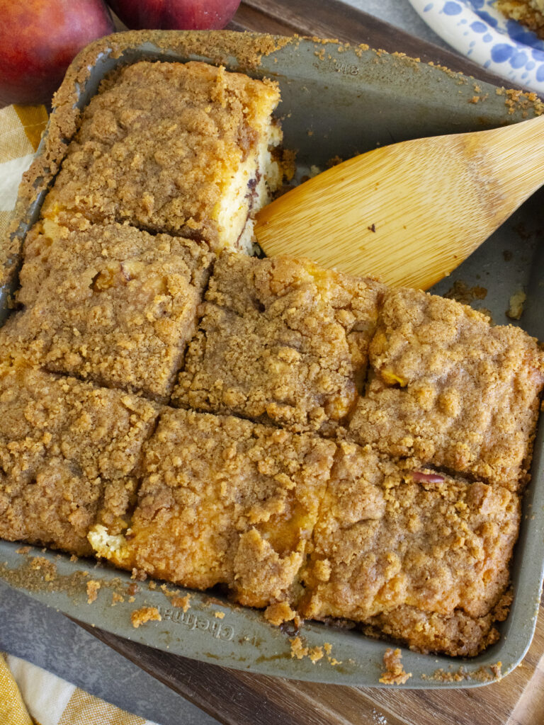 Brown Sugar Peach Butter Swim Biscuits in baking pan