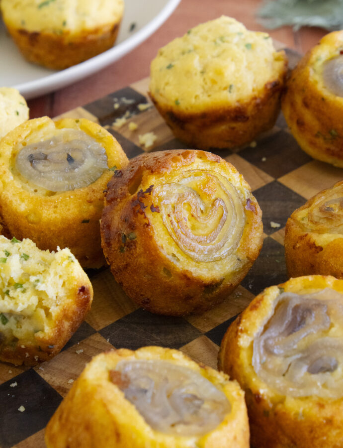 Upside-Down Shallot & Green Chile Cornbread