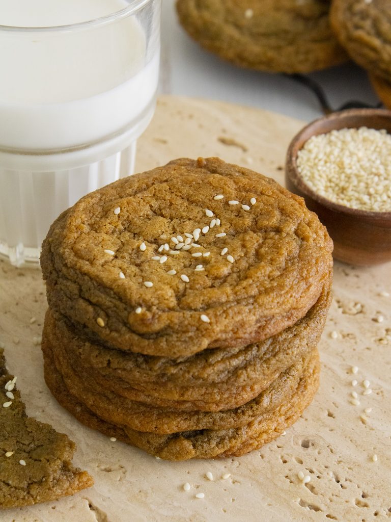 stack of Pumpkin Hojicha Cookies